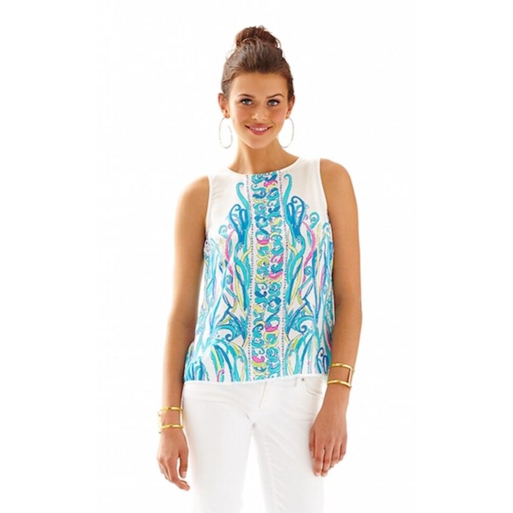 Lilly Pulitzer Iona Shell Love Story Silk Blouse